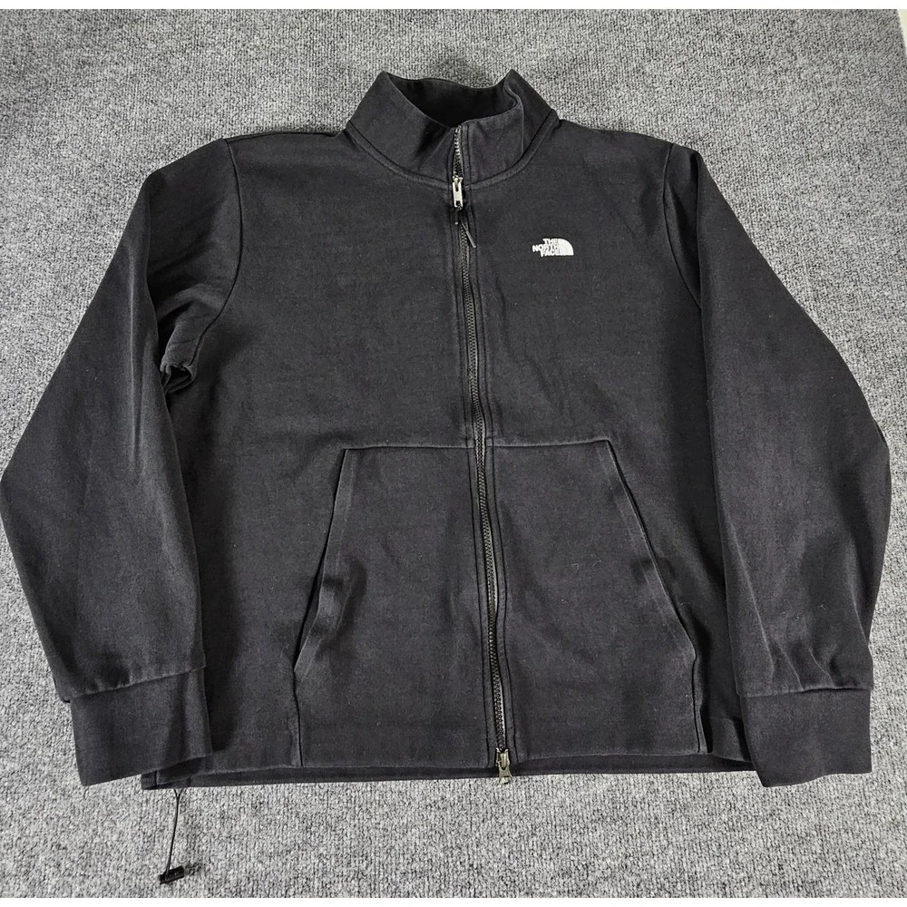 North Face‎ Jacket Mens Large Black Full Zip Cotton Blend Outdoor Casual A5GJ8